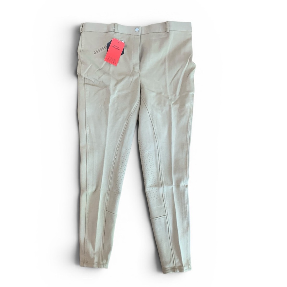 Horze Kendra Active Silicone Grip Knee Patch Breeches Tan Riding Pants NWT 34